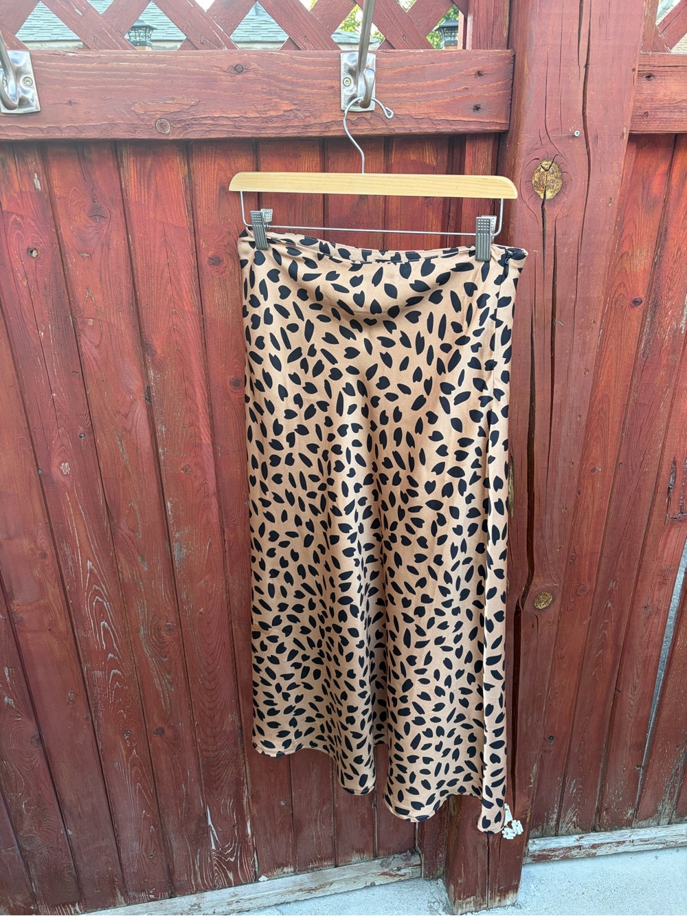 Aakaa Beige and Black Leopard-Print Girls' Skirt